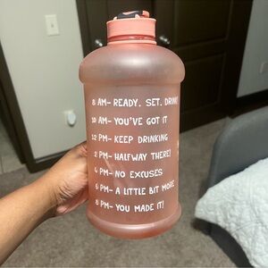 Motivational Time Marker Water Bottle - Pink